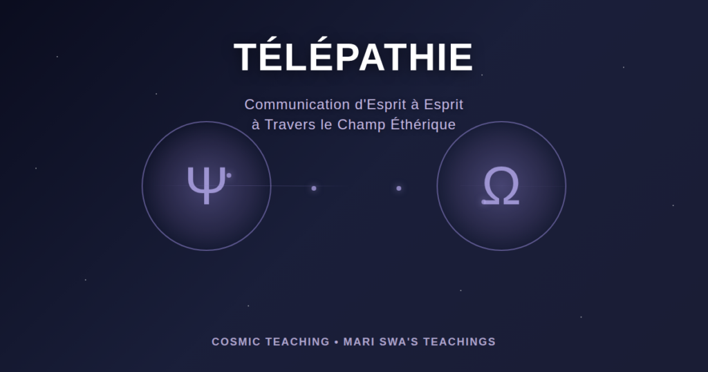 Communication télépathique d'esprit à esprit - enseignement de Mari Swa montrant la connexion Psi-Omega à travers le champ éthérique
